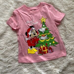 Old Navy Disney Pink Minnie Mouse Christmas Short Sleeve T-Shirt